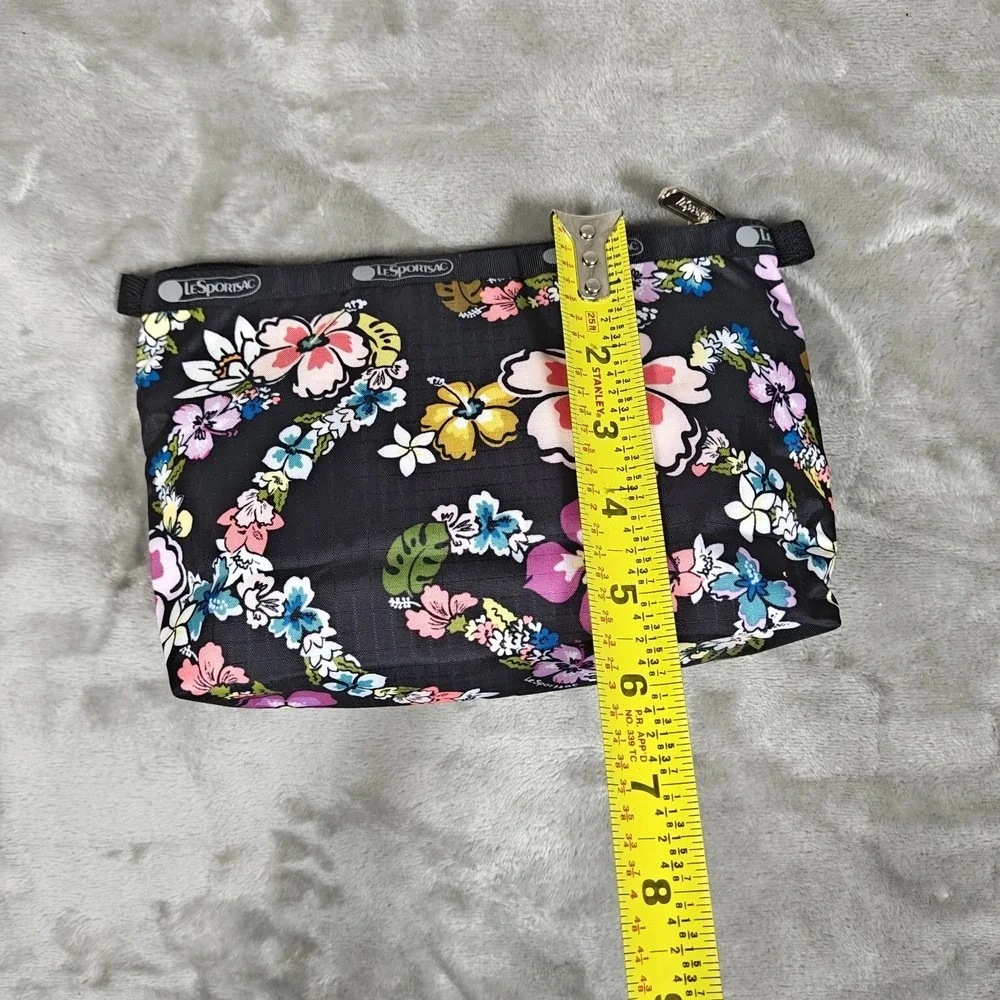 LeSportsac Pouch 7.5x5.5 Hawaiian Floral Cosmetic Makeup Travel Zip Coin Purse